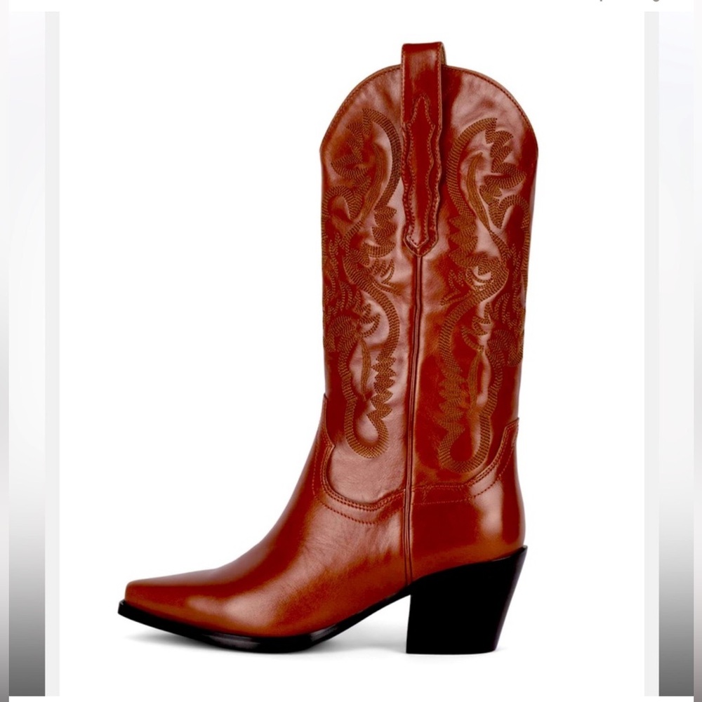 Jeffrey Campbell cognac boots. 7.5